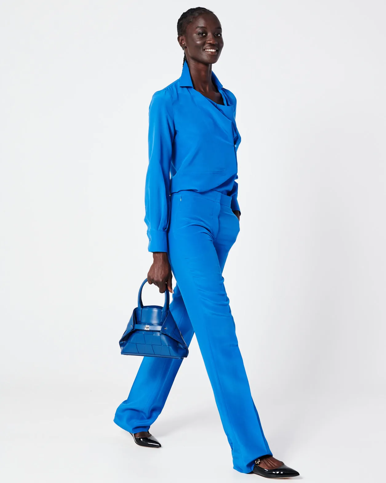 Straight Silk Crêpe Pants