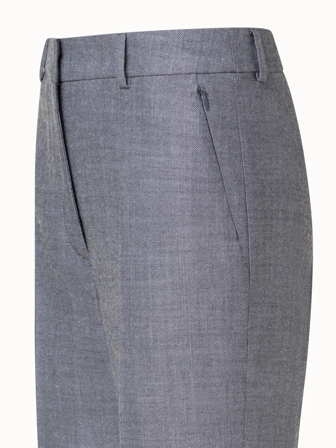 Straight Wool Double-Face Pants
