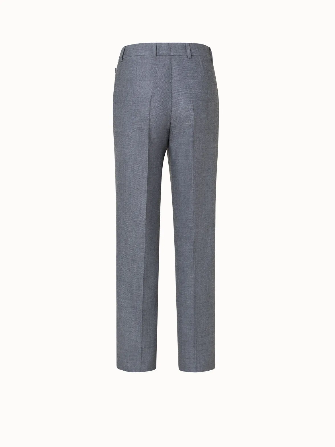 Straight Wool Double-Face Pants