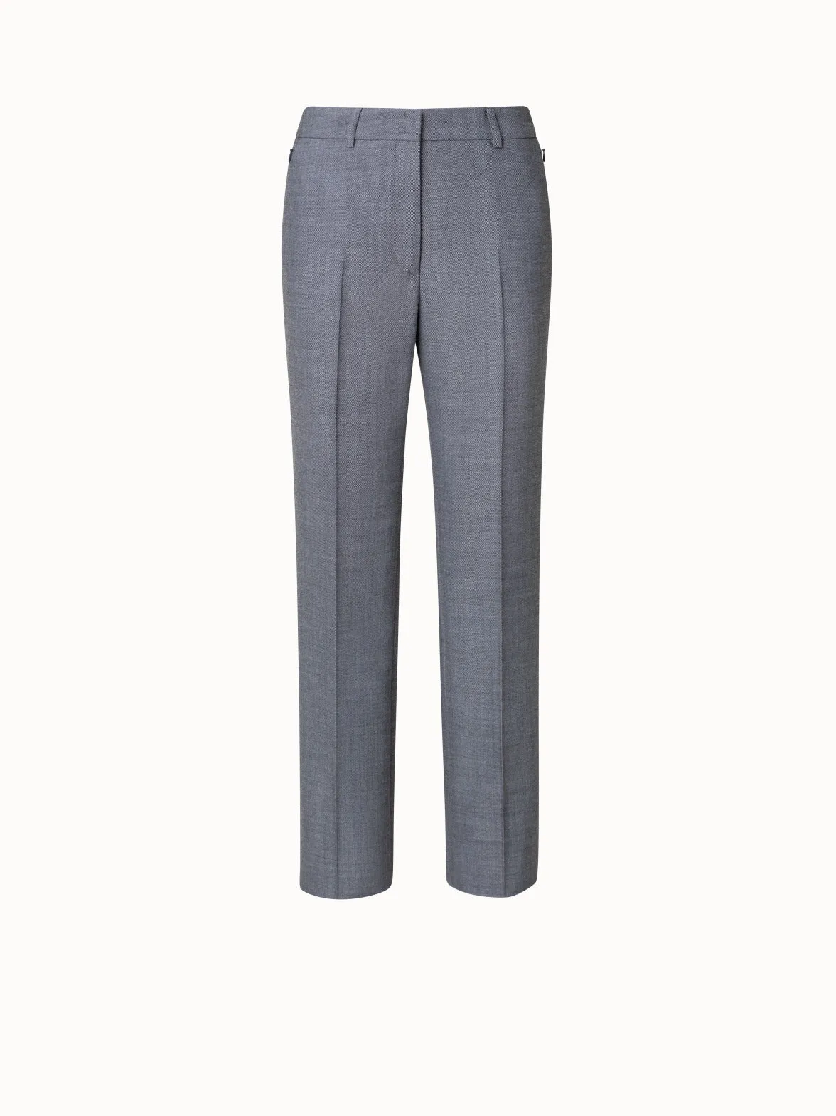Straight Wool Double-Face Pants