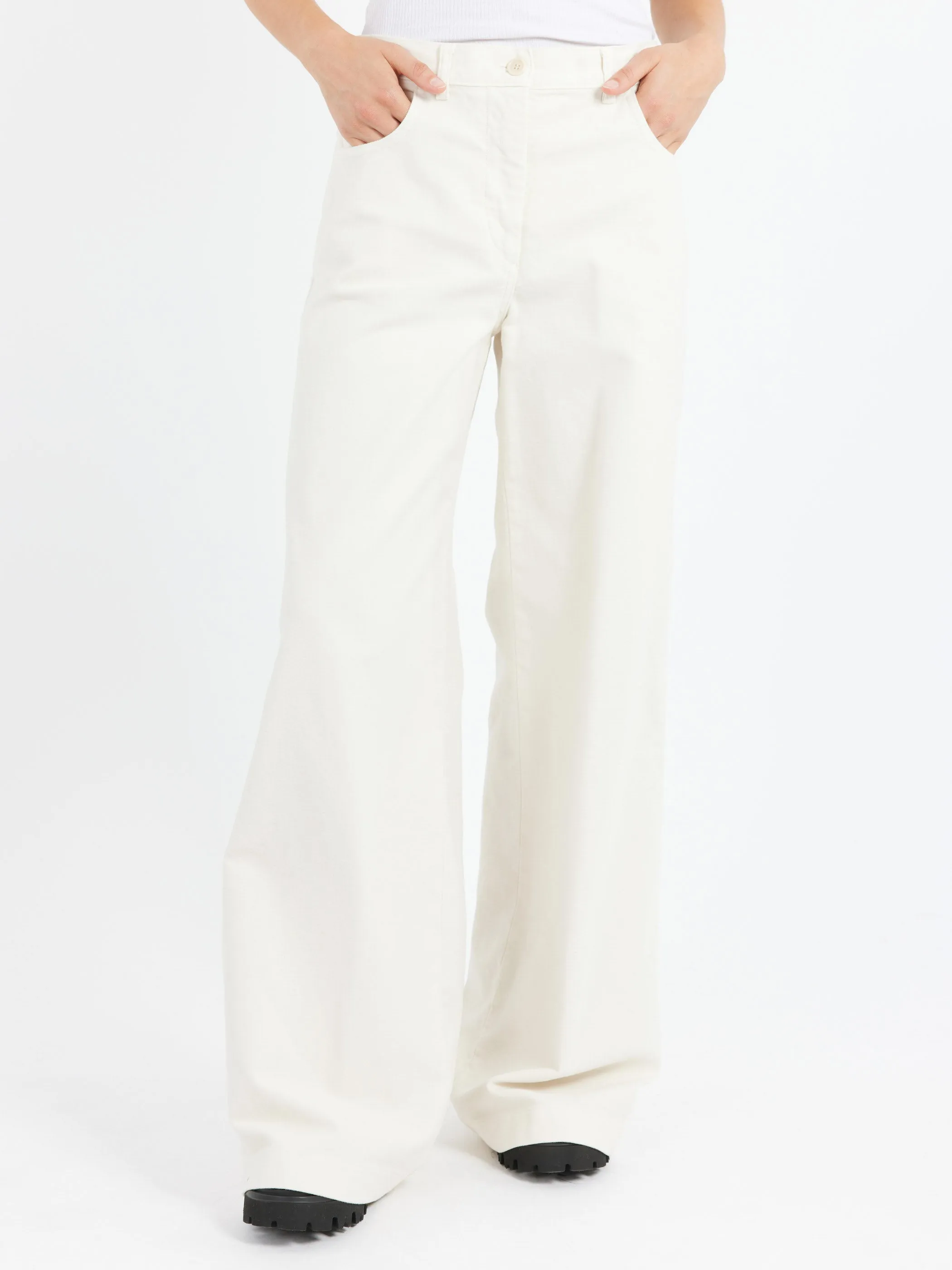 Stretch Fustian High-Waisted Trousers