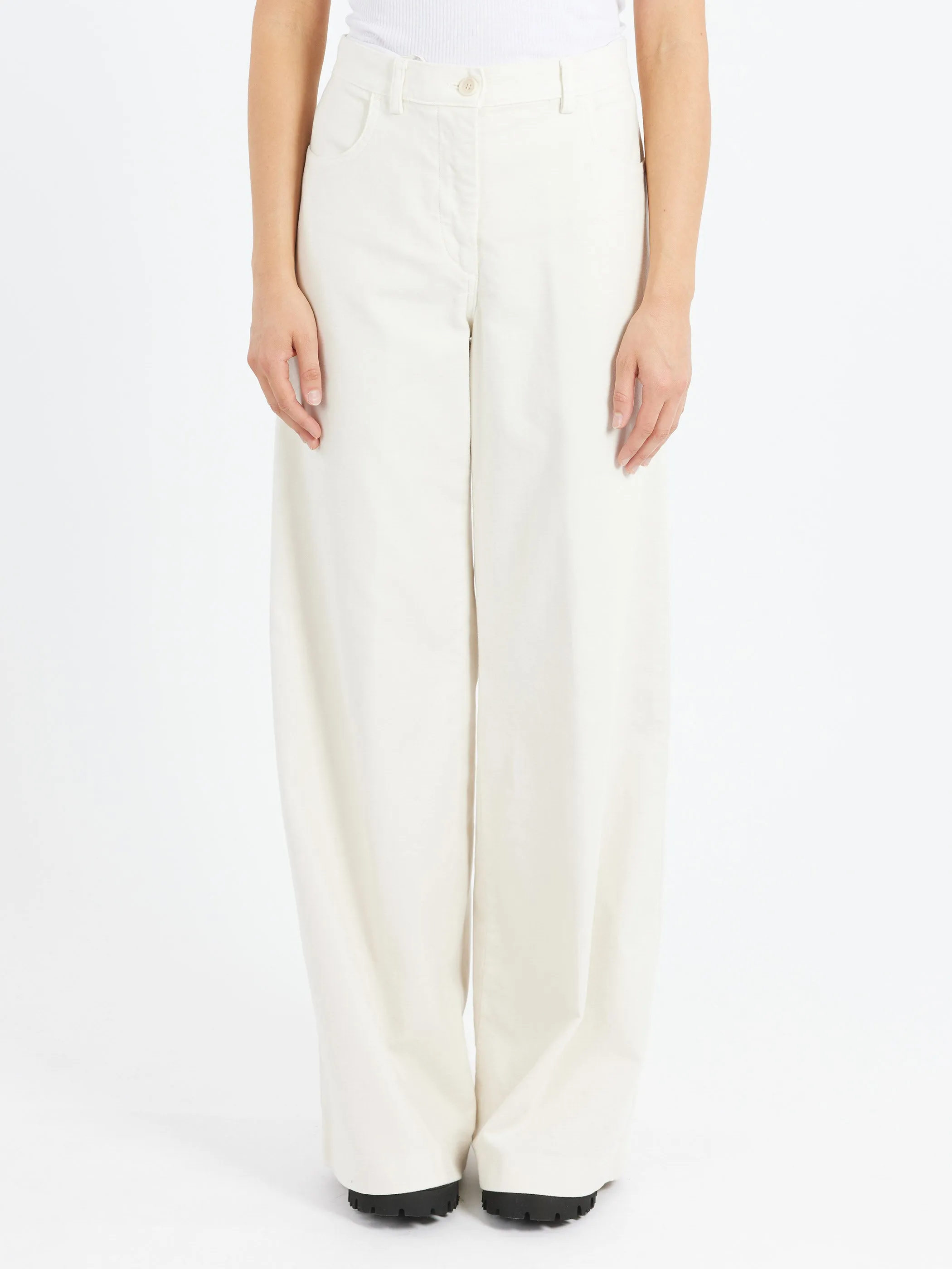 Stretch Fustian High-Waisted Trousers