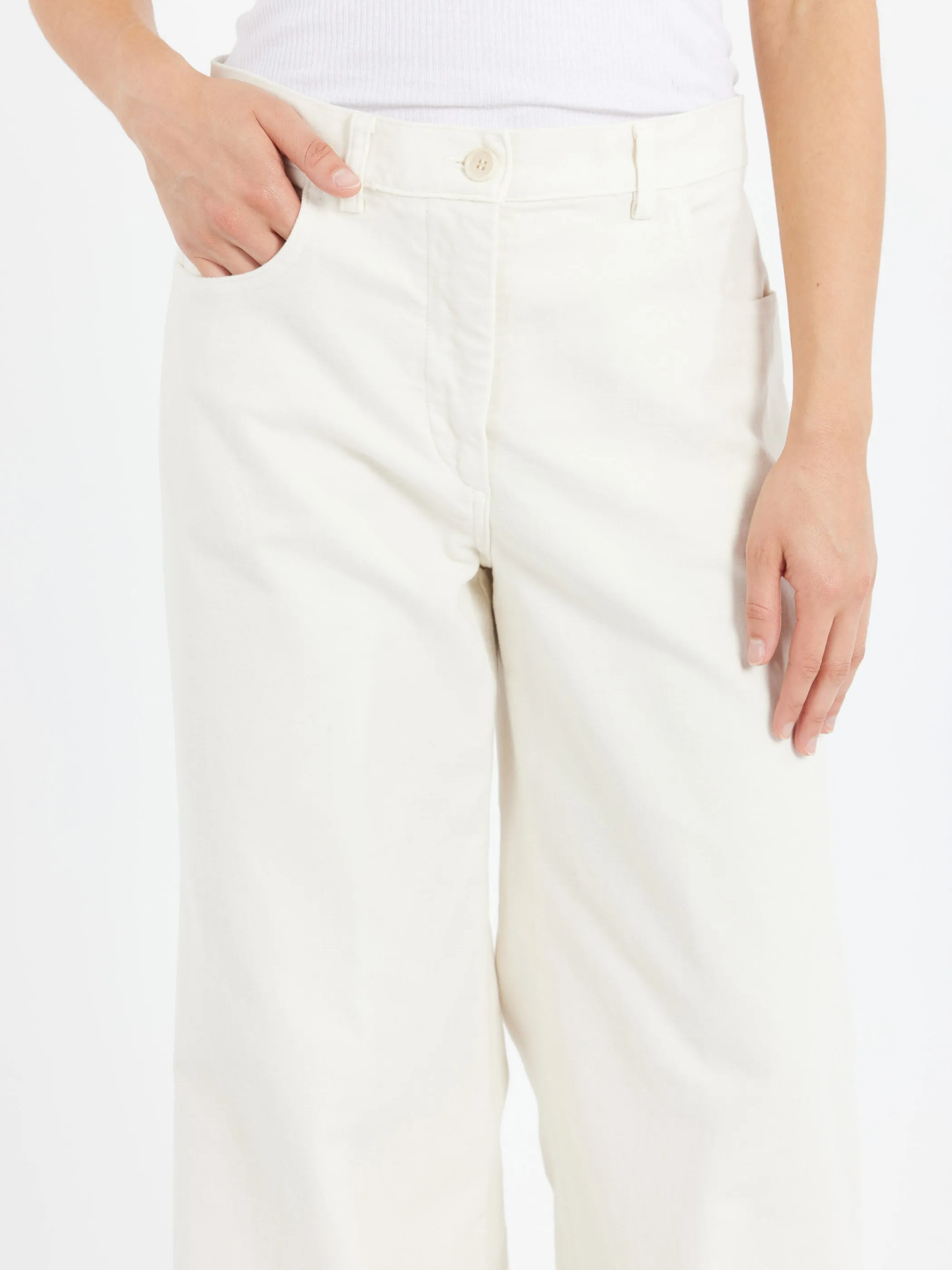 Stretch Fustian High-Waisted Trousers