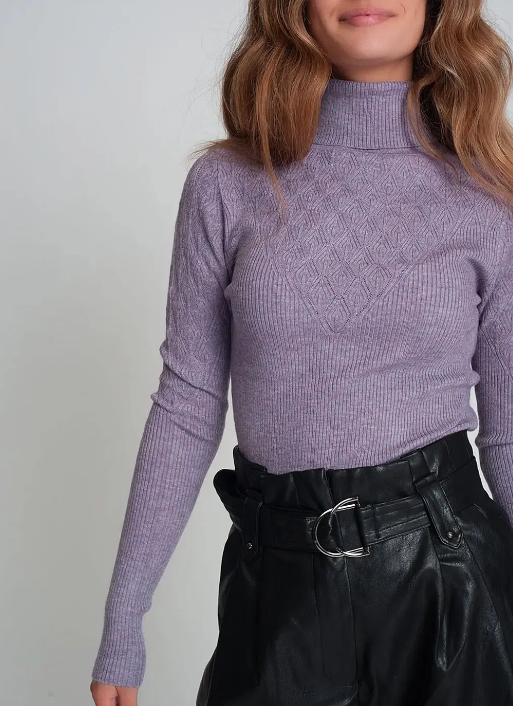 STRETCH-KNIT TURTLENECK SWEATER hi
