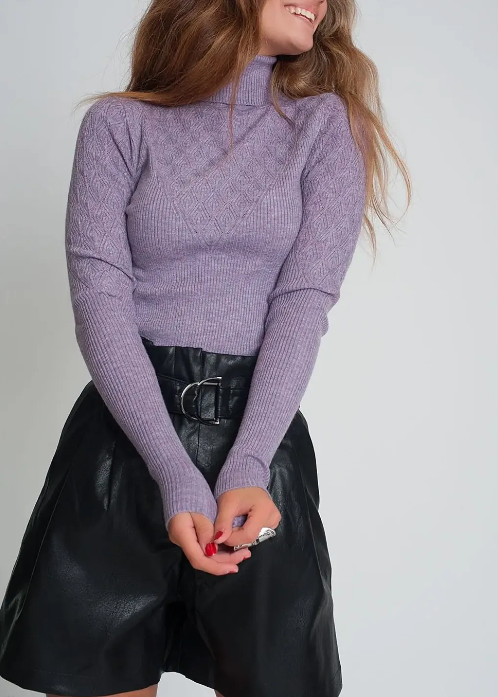 STRETCH-KNIT TURTLENECK SWEATER hi