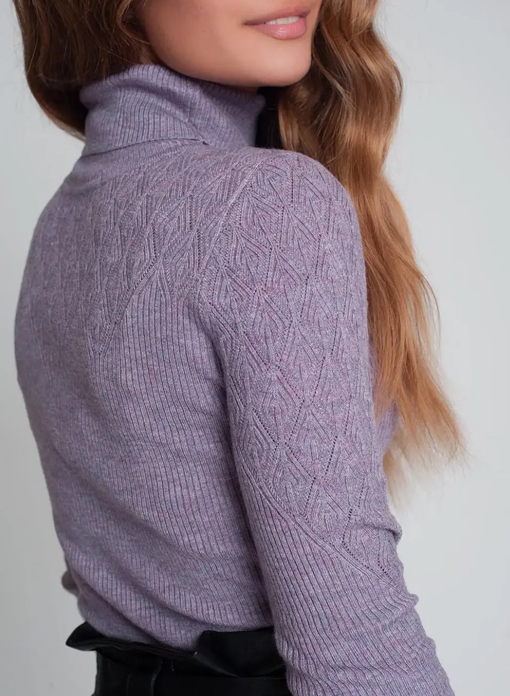 STRETCH-KNIT TURTLENECK SWEATER hi