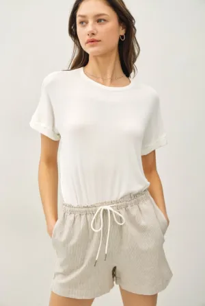 Stripe Linen Short