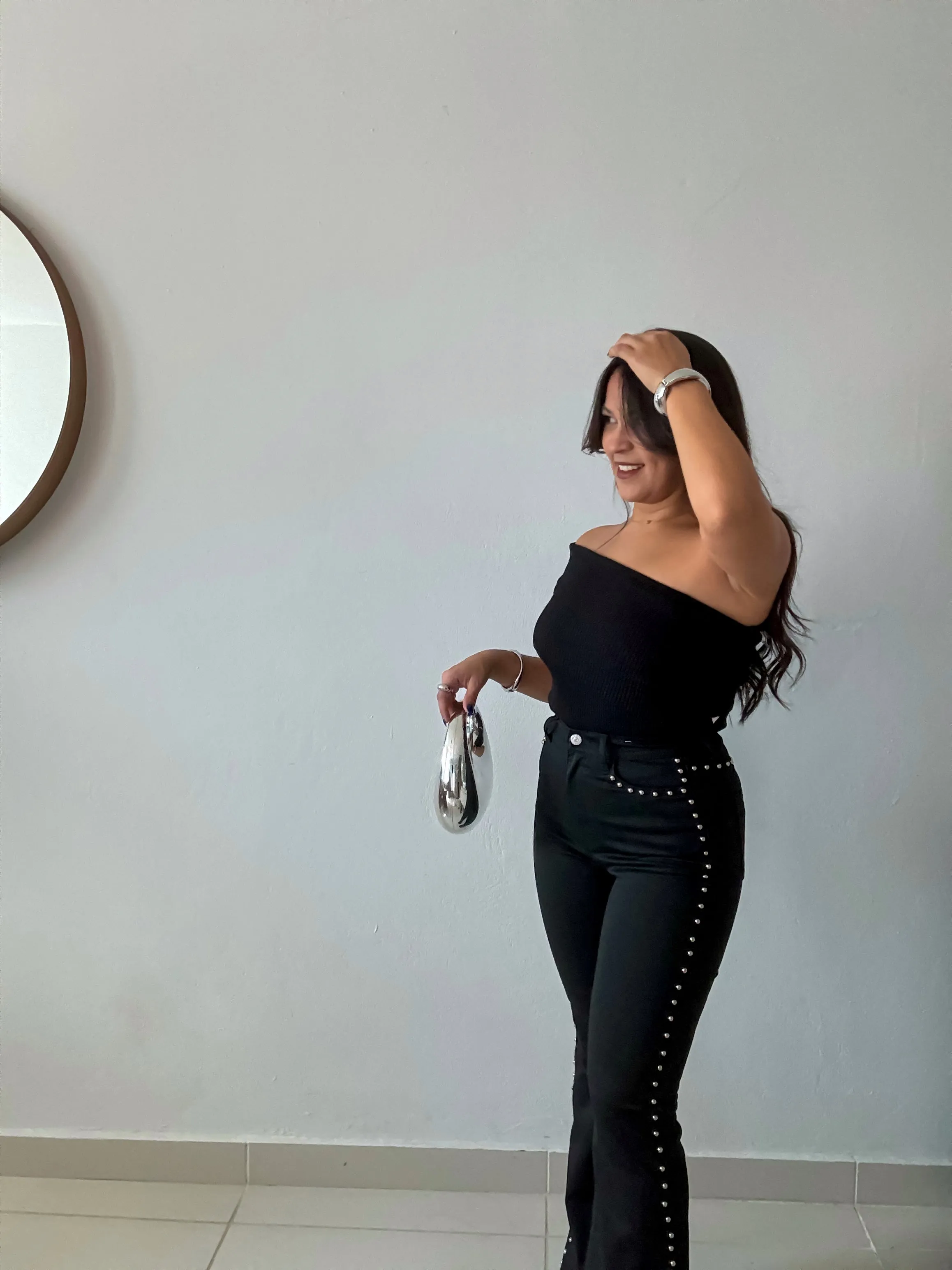 Stud Flare Jeans
