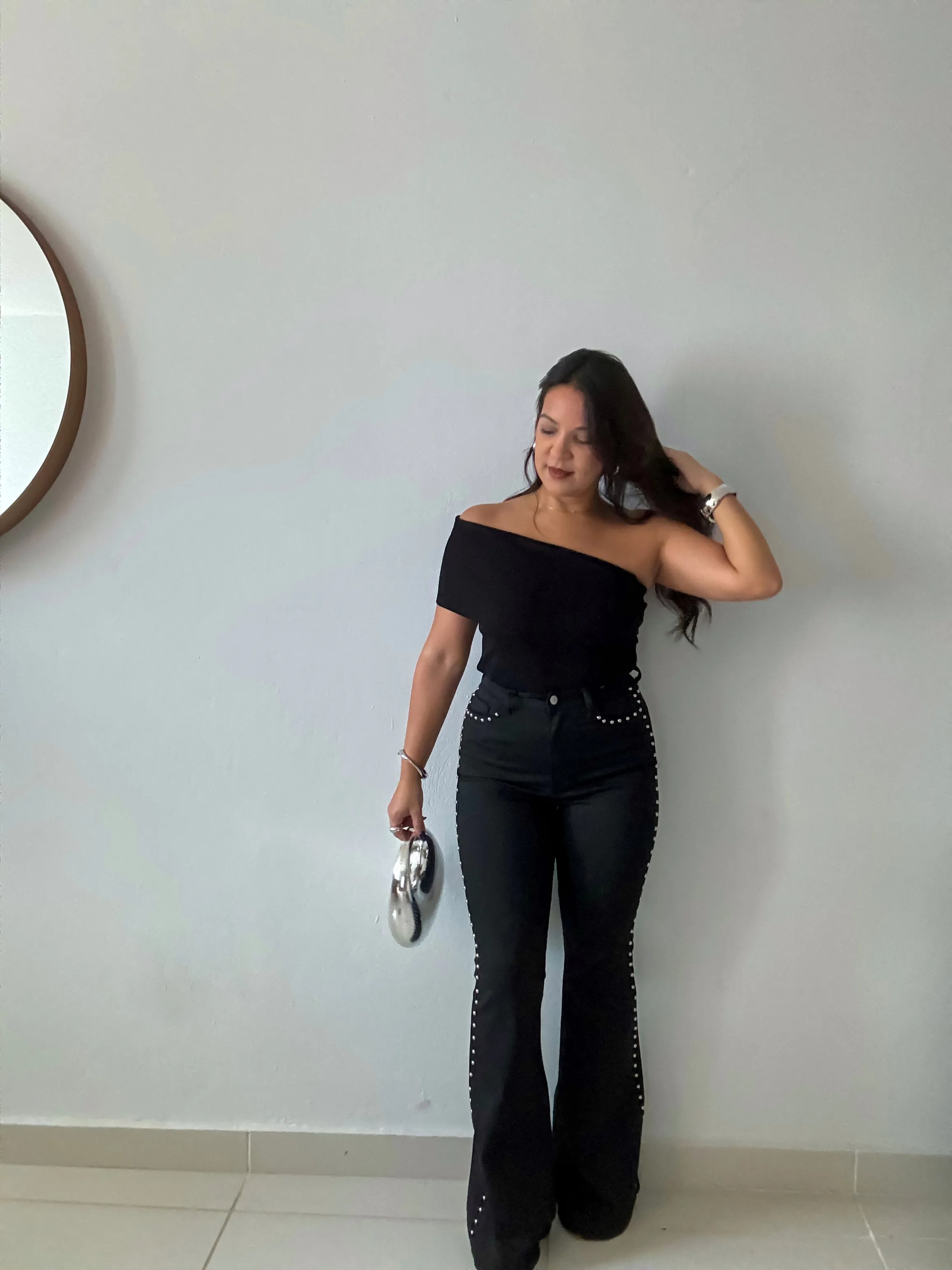 Stud Flare Jeans