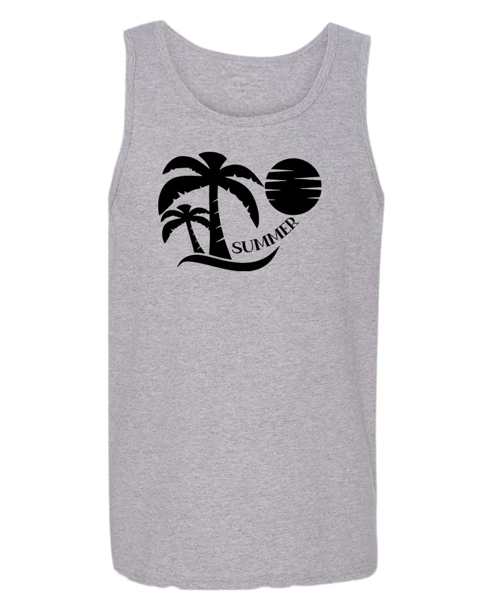 Sun set palm tree summer tank top, beach party tank top
