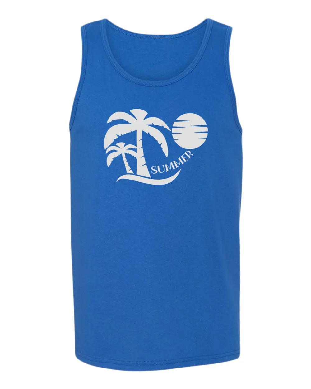 Sun set palm tree summer tank top, beach party tank top