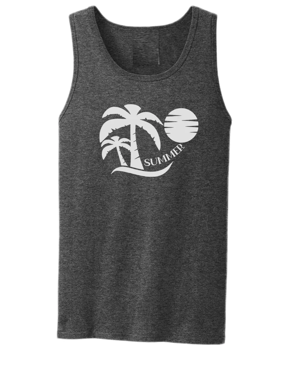 Sun set palm tree summer tank top, beach party tank top