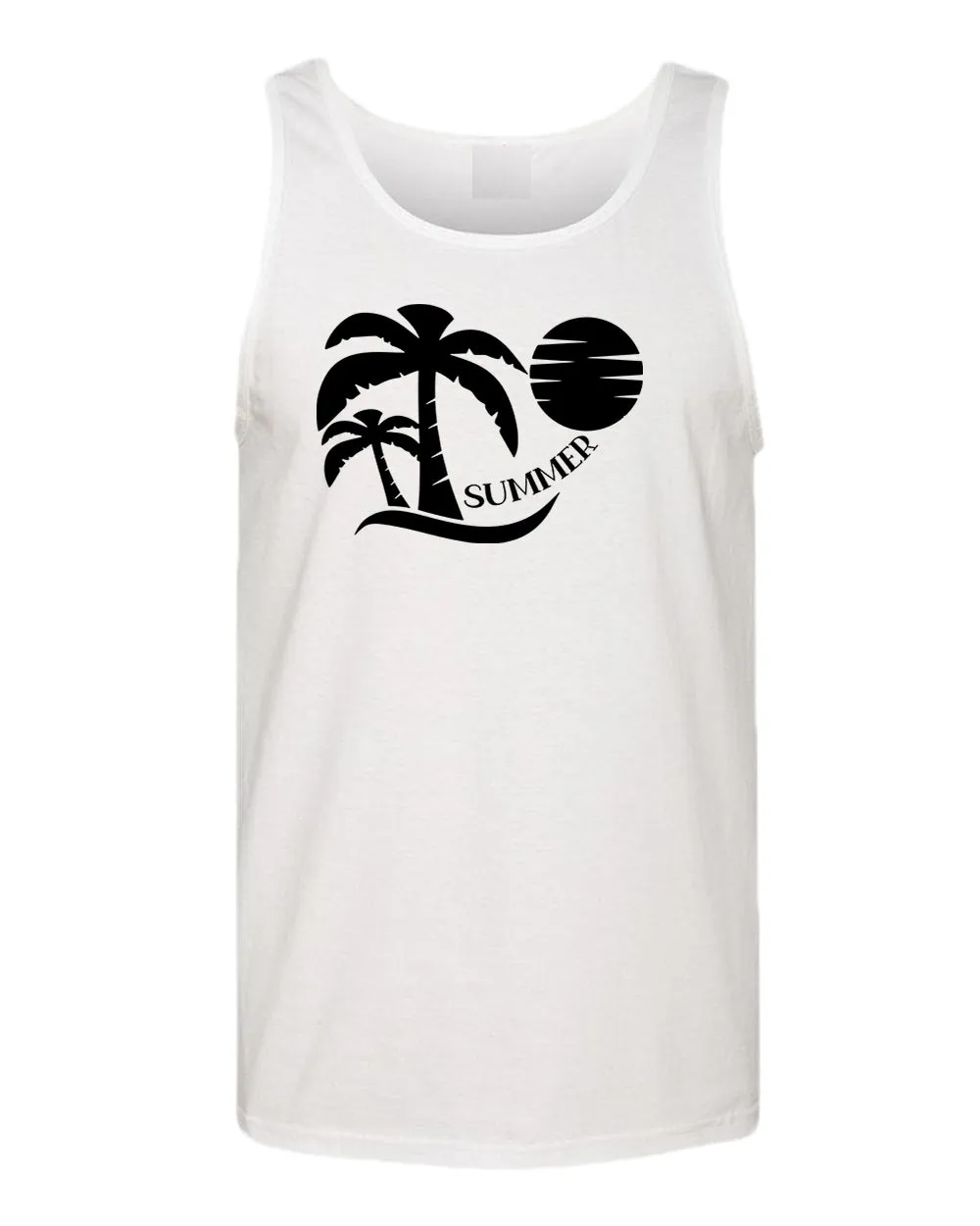 Sun set palm tree summer tank top, beach party tank top