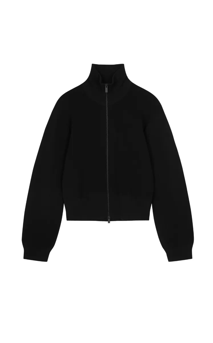 Sweater / JNBY Cotton Short Cardigan with Dual-Zip