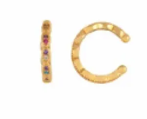 Sweet Channel Set Colored Rhinestones in Gold