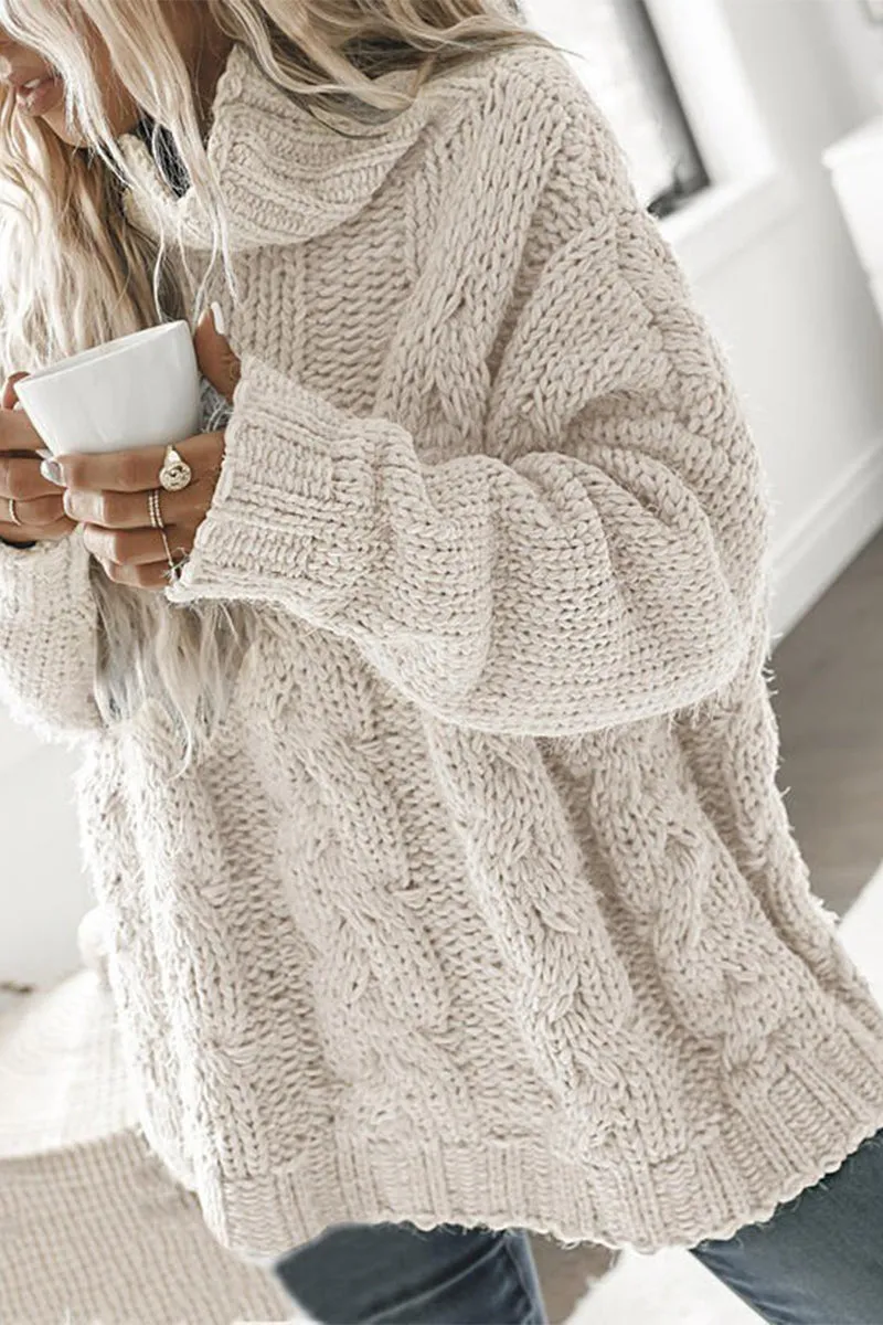 Sweet Elegant Solid Color Half A Turtleneck Sweaters