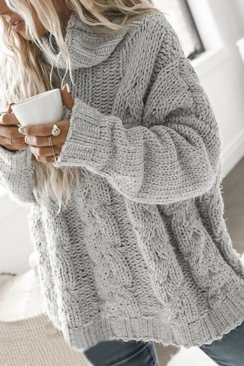 Sweet Elegant Solid Color Half A Turtleneck Sweaters