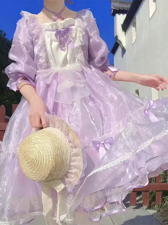 Sweet Lolita Dress Polyester Short Sleeves Dress Sweet Lolita Dress