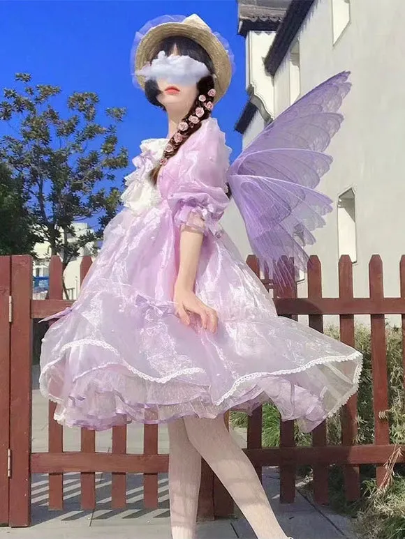 Sweet Lolita Dress Polyester Short Sleeves Dress Sweet Lolita Dress