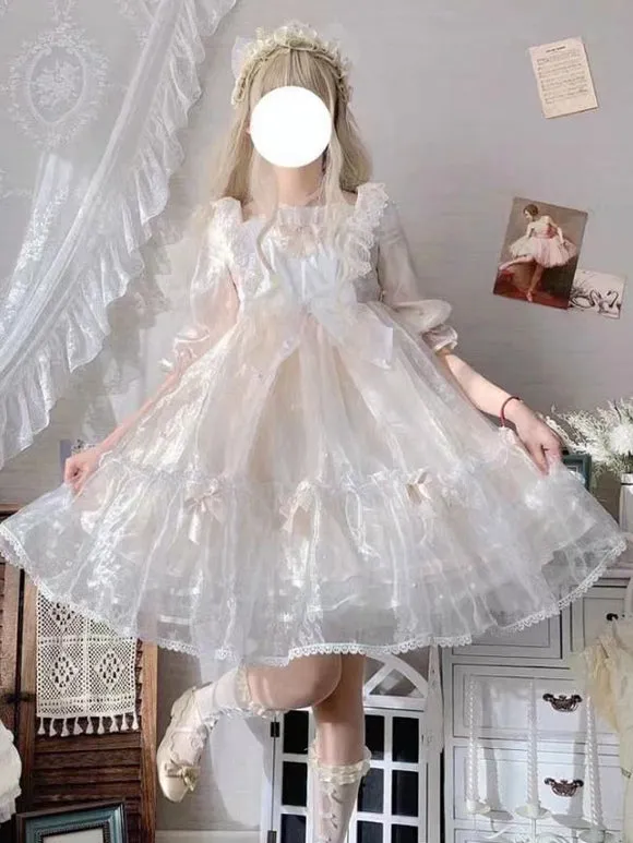 Sweet Lolita Dress Polyester Short Sleeves Dress Sweet Lolita Dress