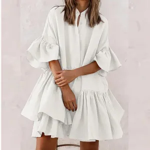 Sweet White and Pink Shirt Dresses