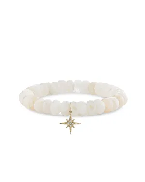 SYDNEY EVAN | Small Pave Starburst Beaded Bracelet | African Rainbow Moonstone
