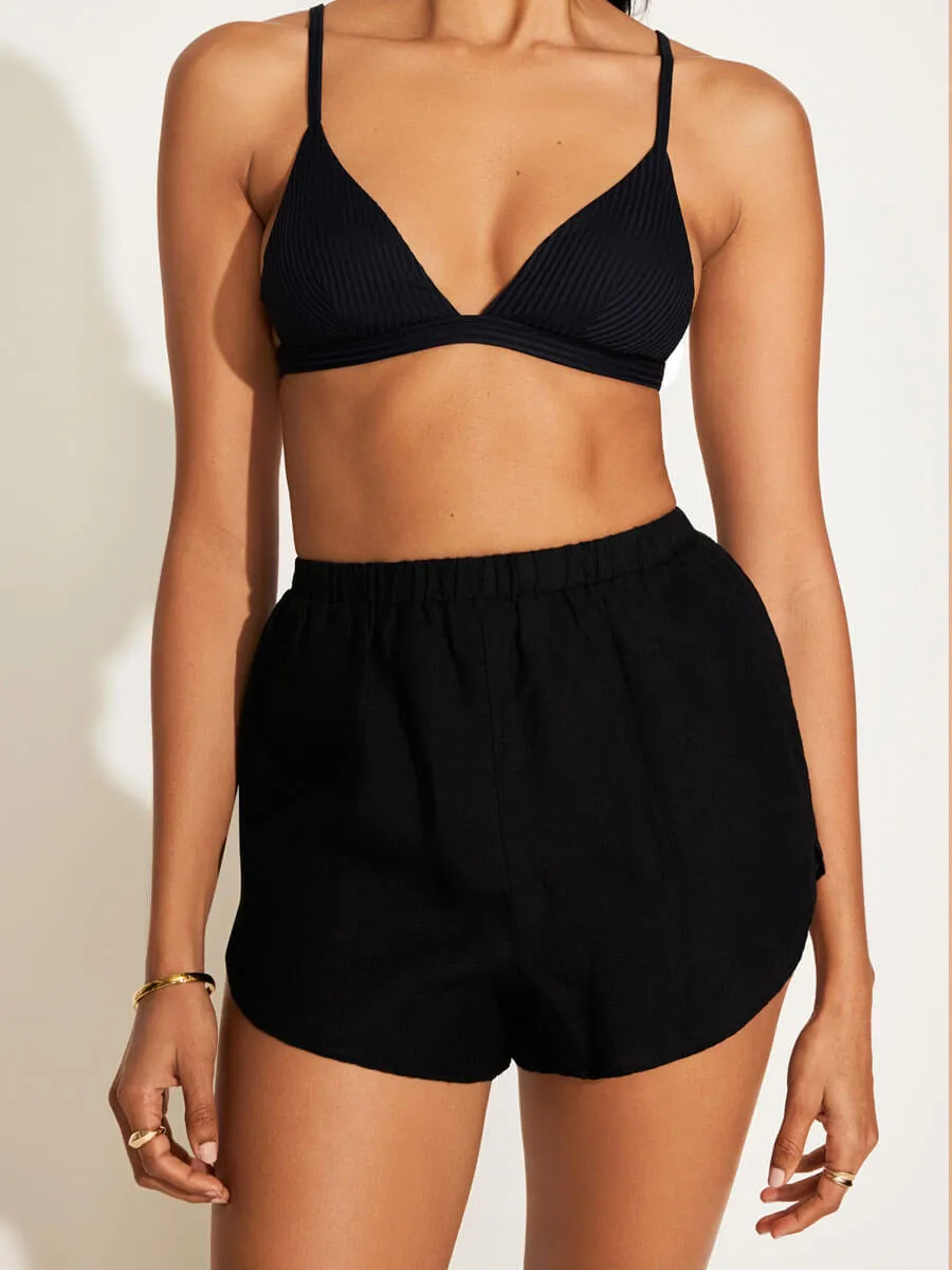 Tallows Short in Black EcoLinen