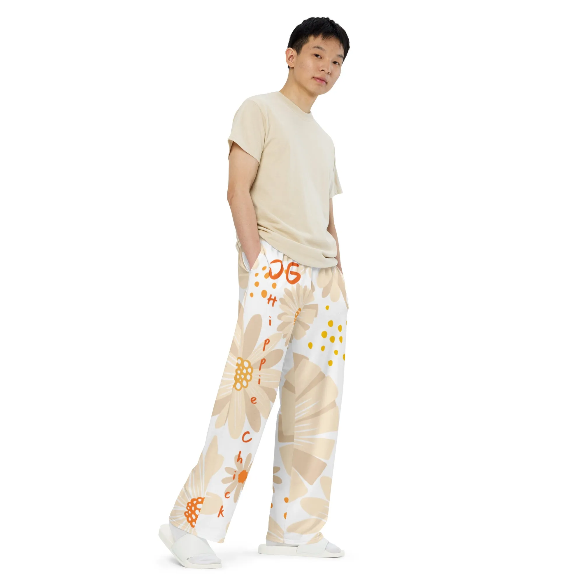Tan Daisies Unisex Pants - OG Hippie Chick