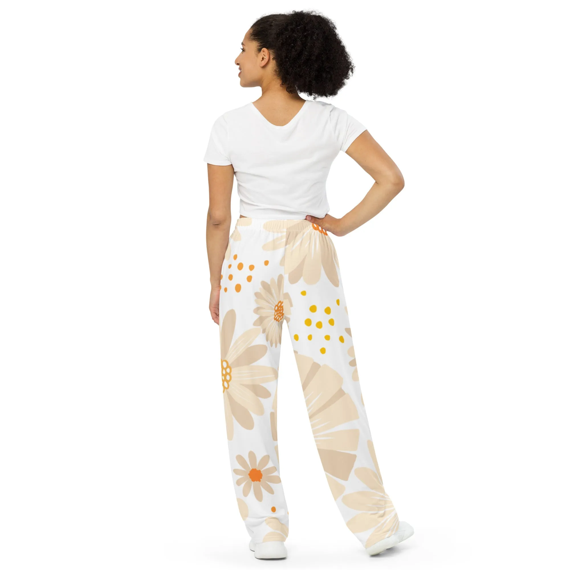 Tan Daisies Unisex Pants - OG Hippie Chick