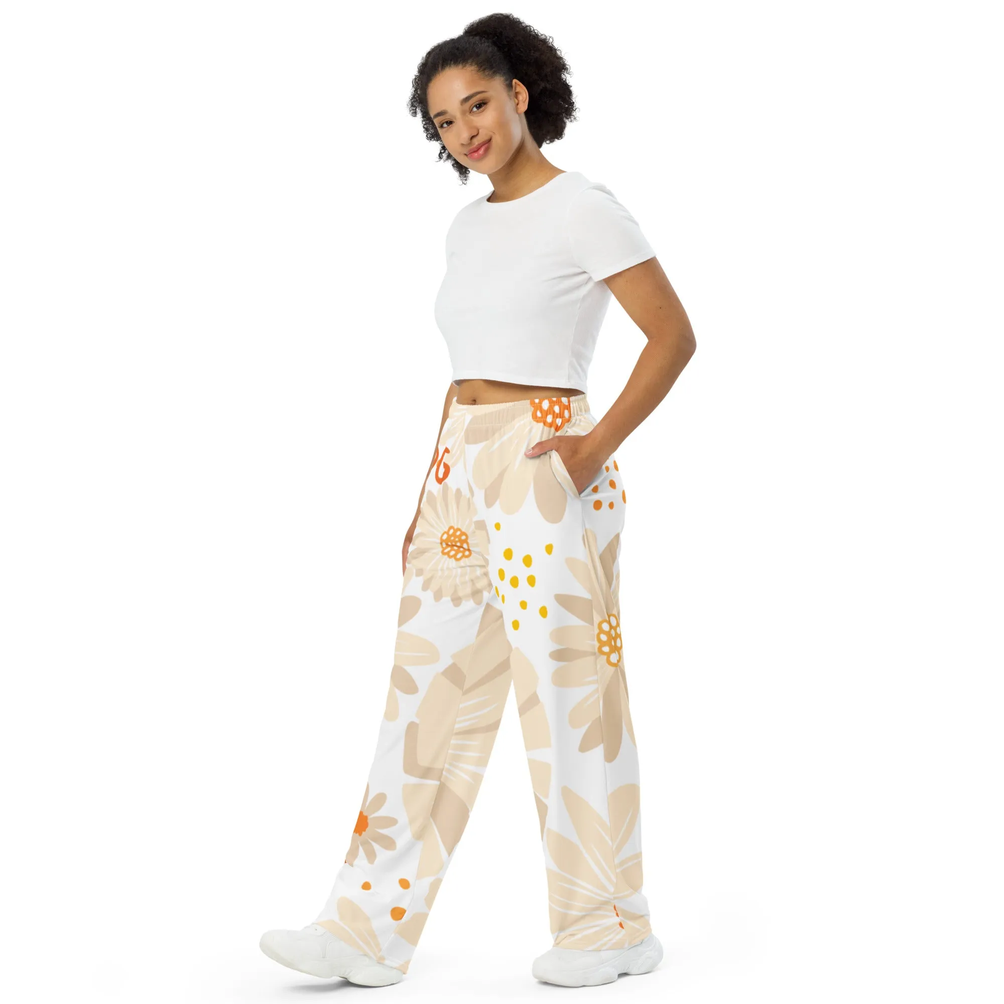Tan Daisies Unisex Pants - OG Hippie Chick