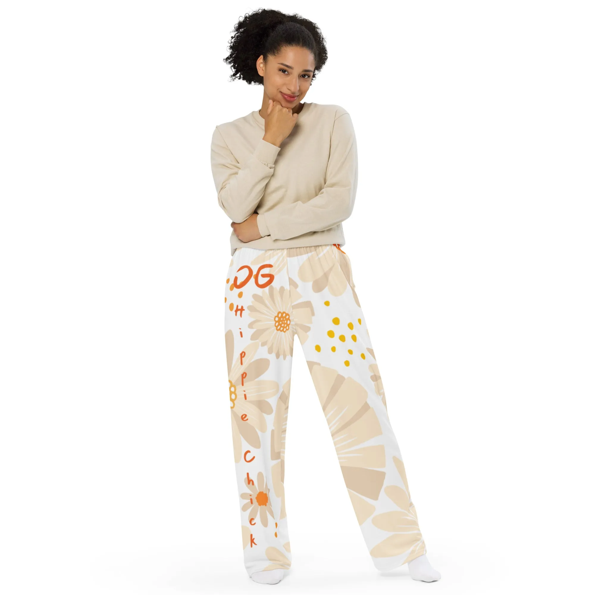 Tan Daisies Unisex Pants - OG Hippie Chick