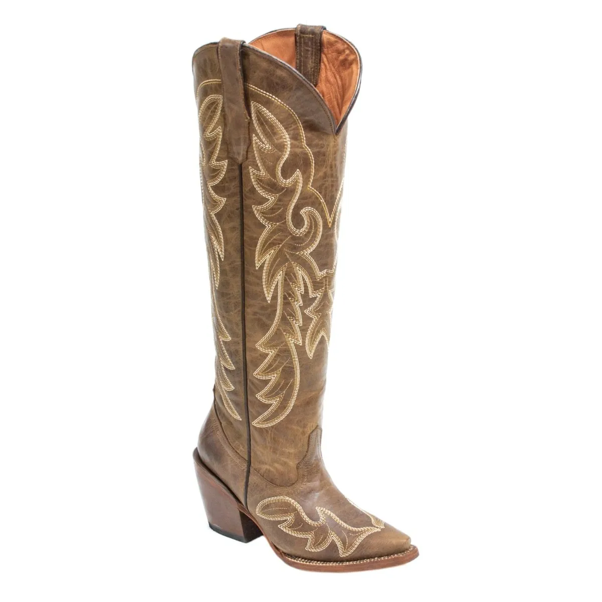 TANNER MARK WOMEN’S Ginger Cognac Calf Tall Boots Cowgirl Boots