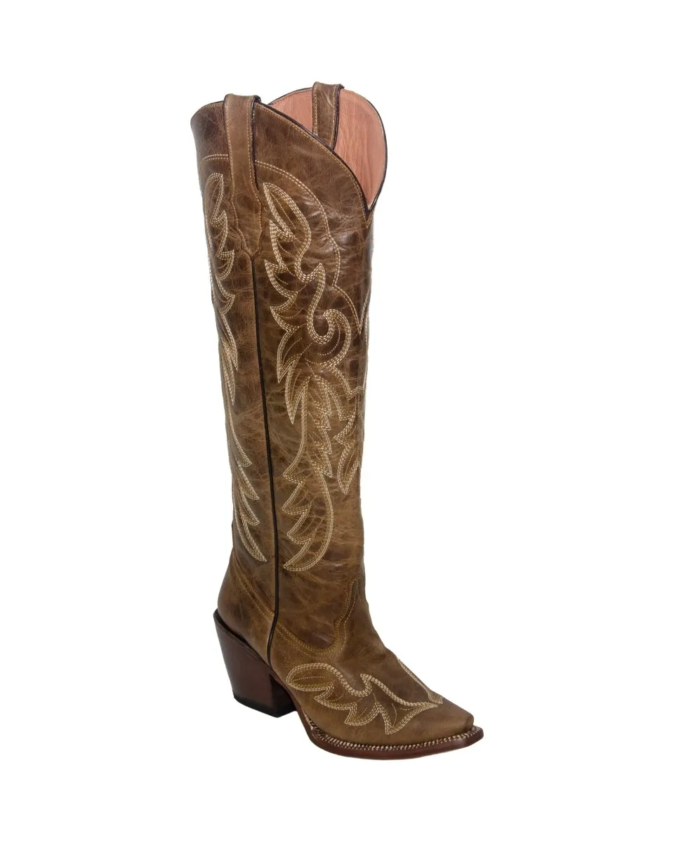 TANNER MARK WOMEN’S Ginger Cognac Calf Tall Boots Cowgirl Boots