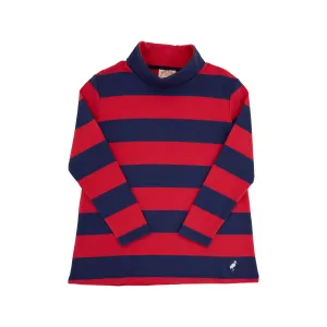 Tenley Tunic - Nantucket Navy & Richmond Red Stripe with Palmetto Pearl Stork