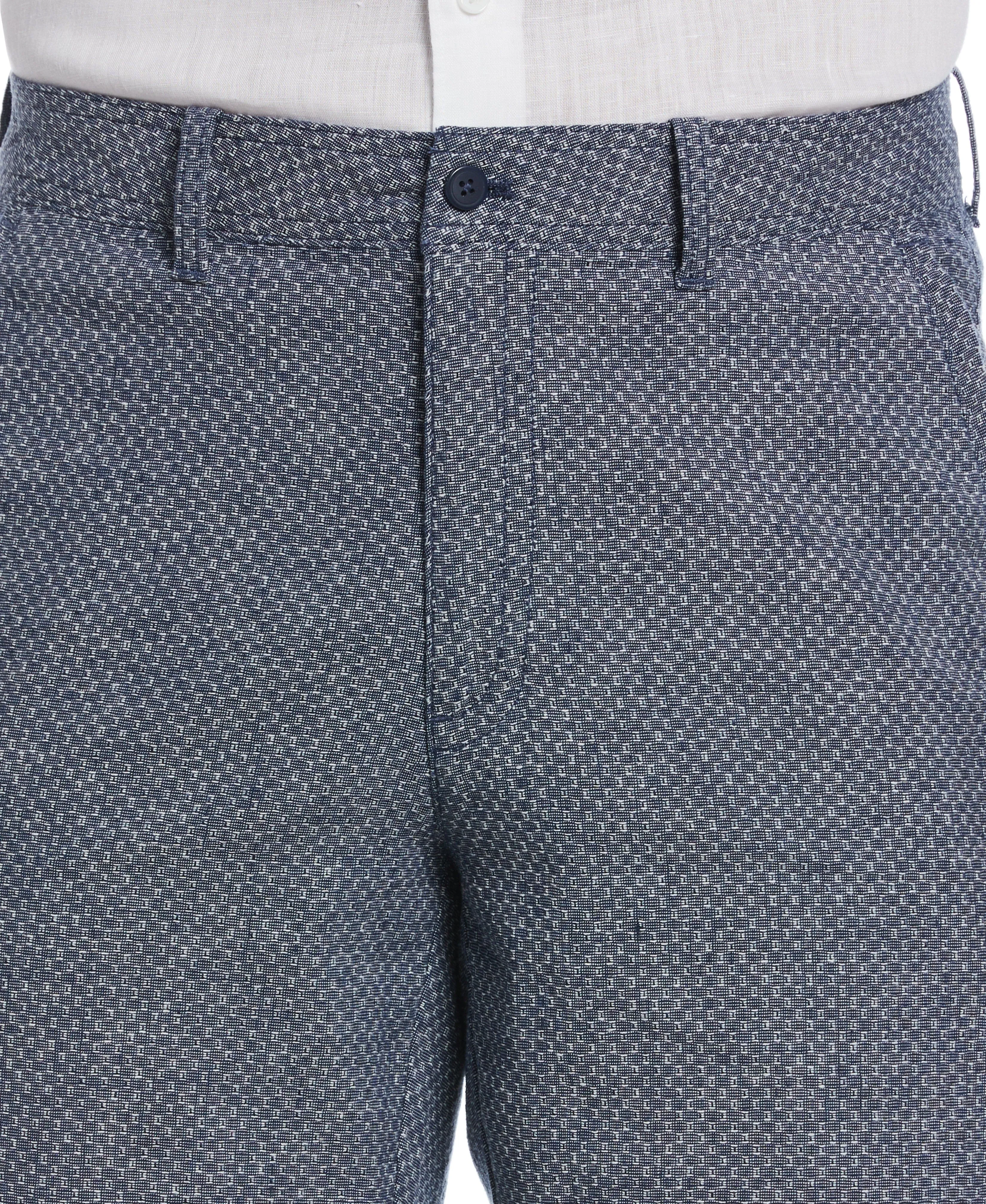 Textured Linen-Blend Flat Front Short