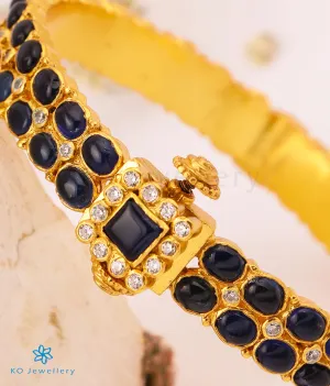 The Arunodaya Silver Kemp Bracelet(Blue/Size 2.6)