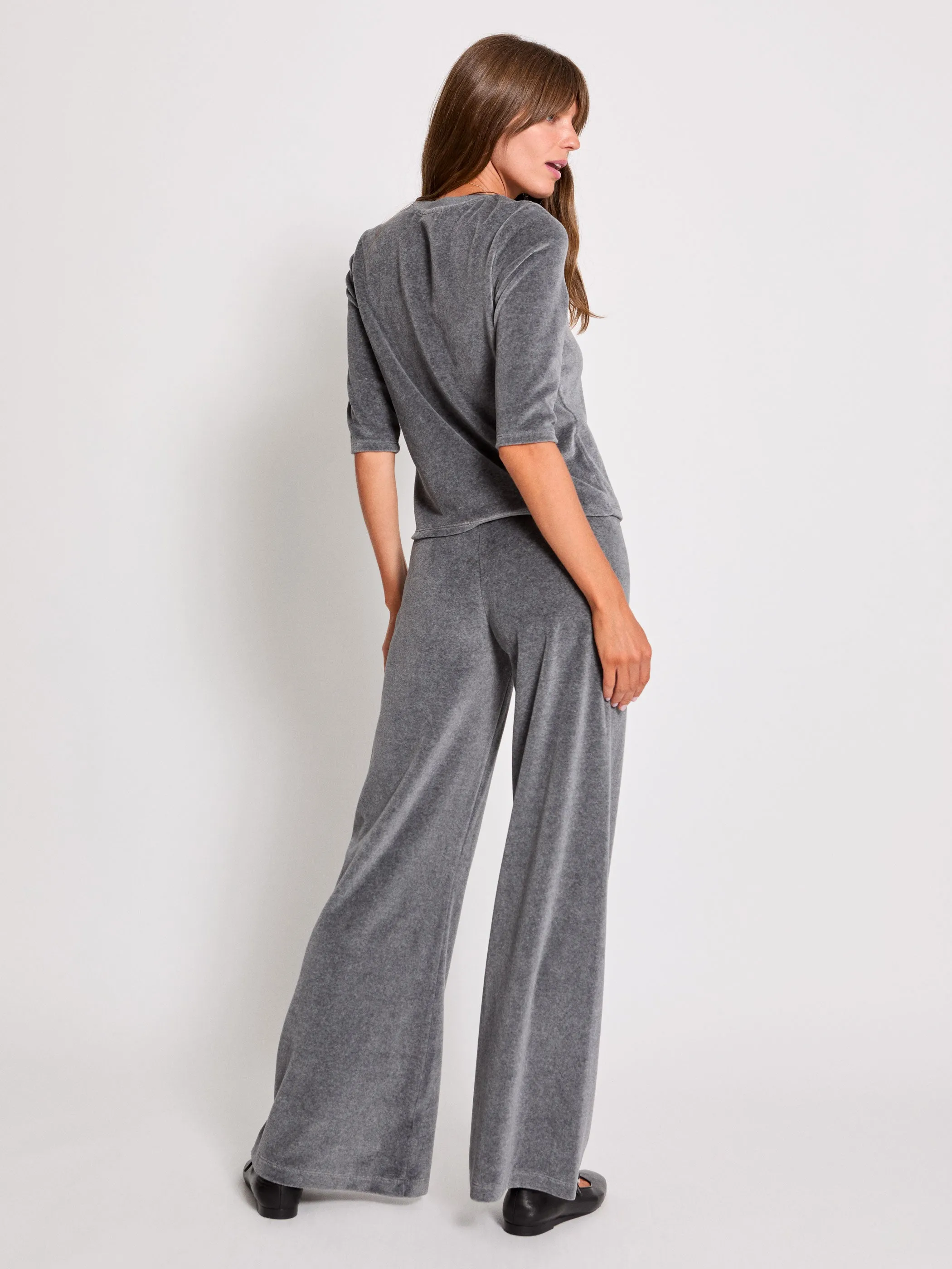 The Lito Low Rise Flare Pants in Velour