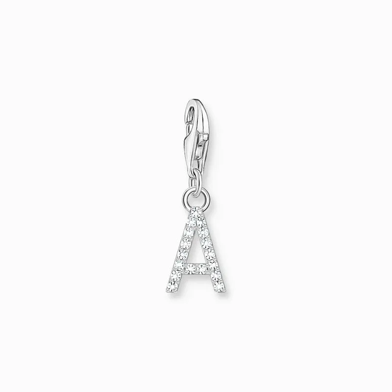 Thomas Sabo Charm Pendant Letter A with White Stones
