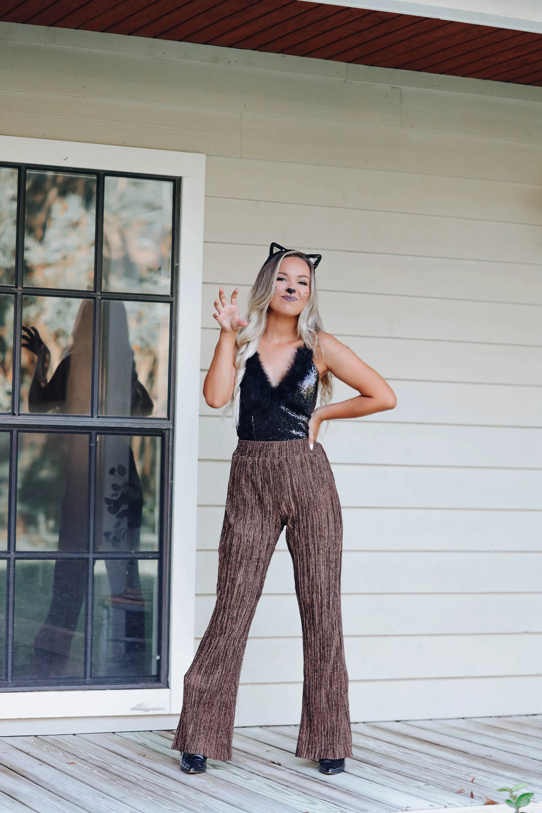 Tinsel Town Flare Pants - Bronze