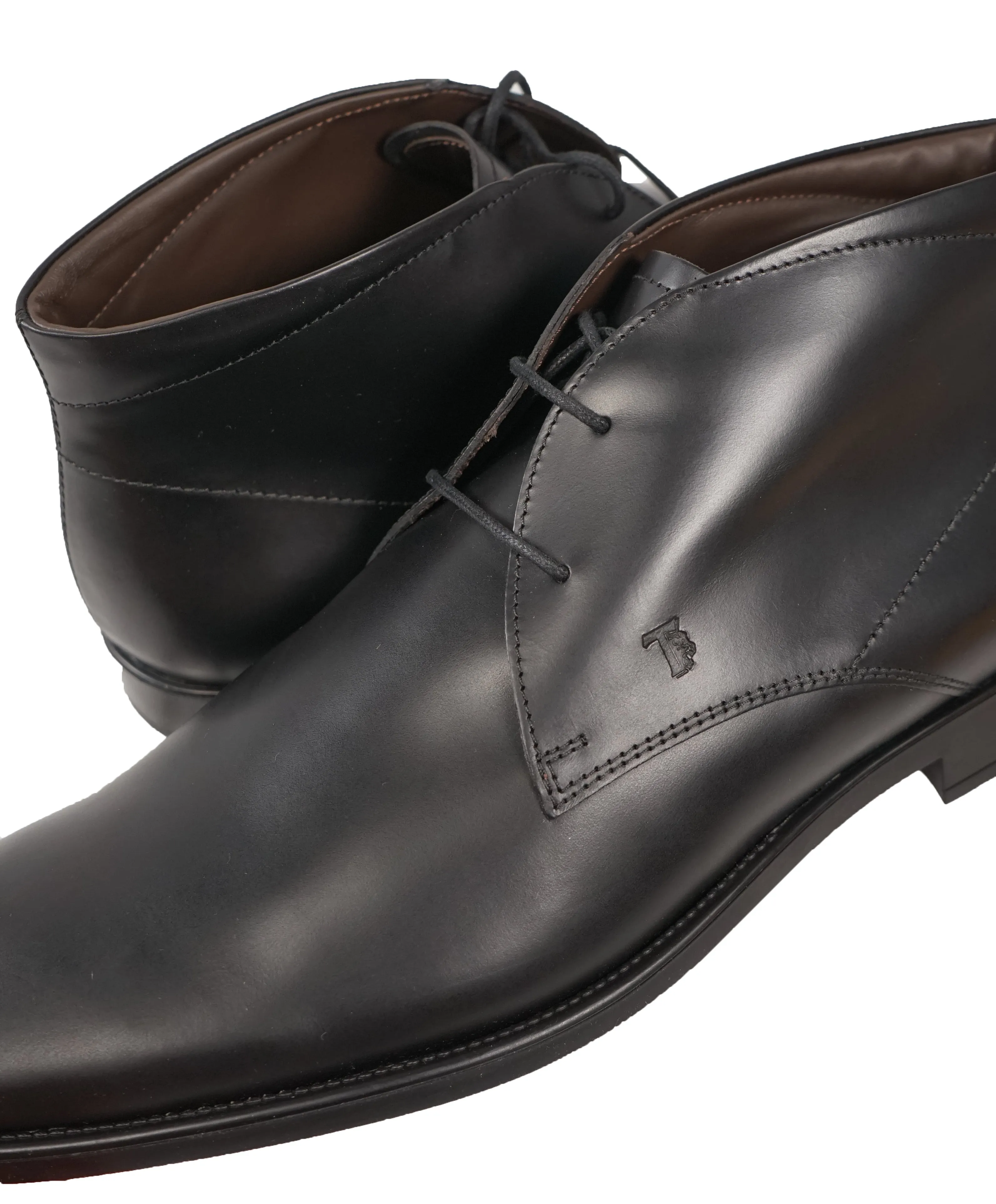 TOD’S - Black Rubber Sole LOGO Ankle Chukka Boot - 13