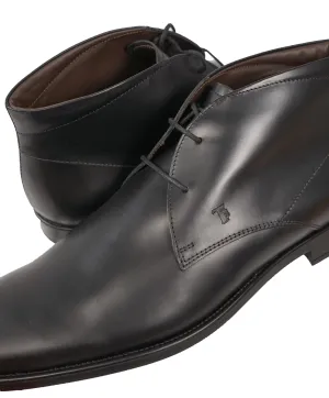 TOD’S - Black Rubber Sole LOGO Ankle Chukka Boot - 13