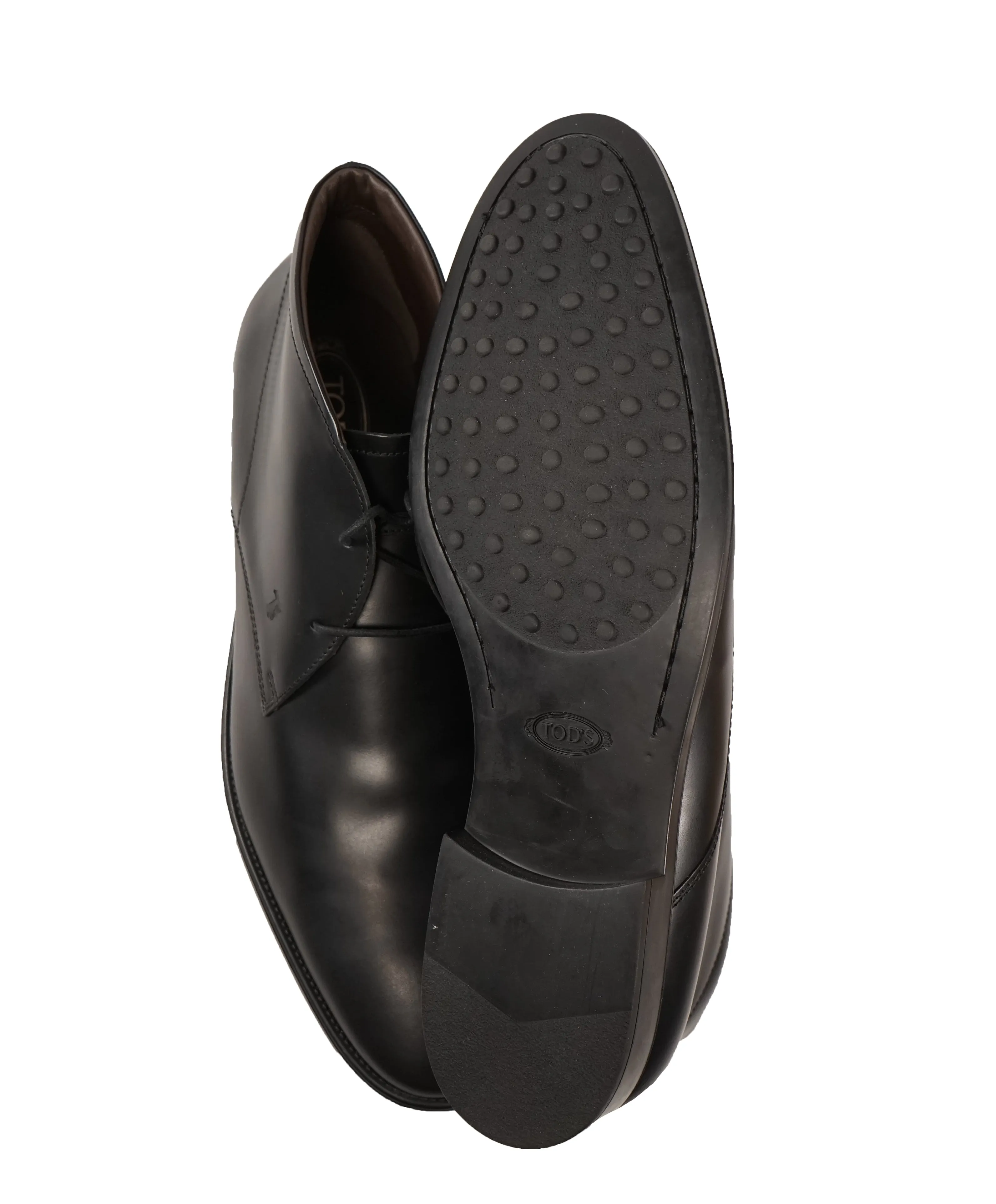TOD’S - Black Rubber Sole LOGO Ankle Chukka Boot - 13
