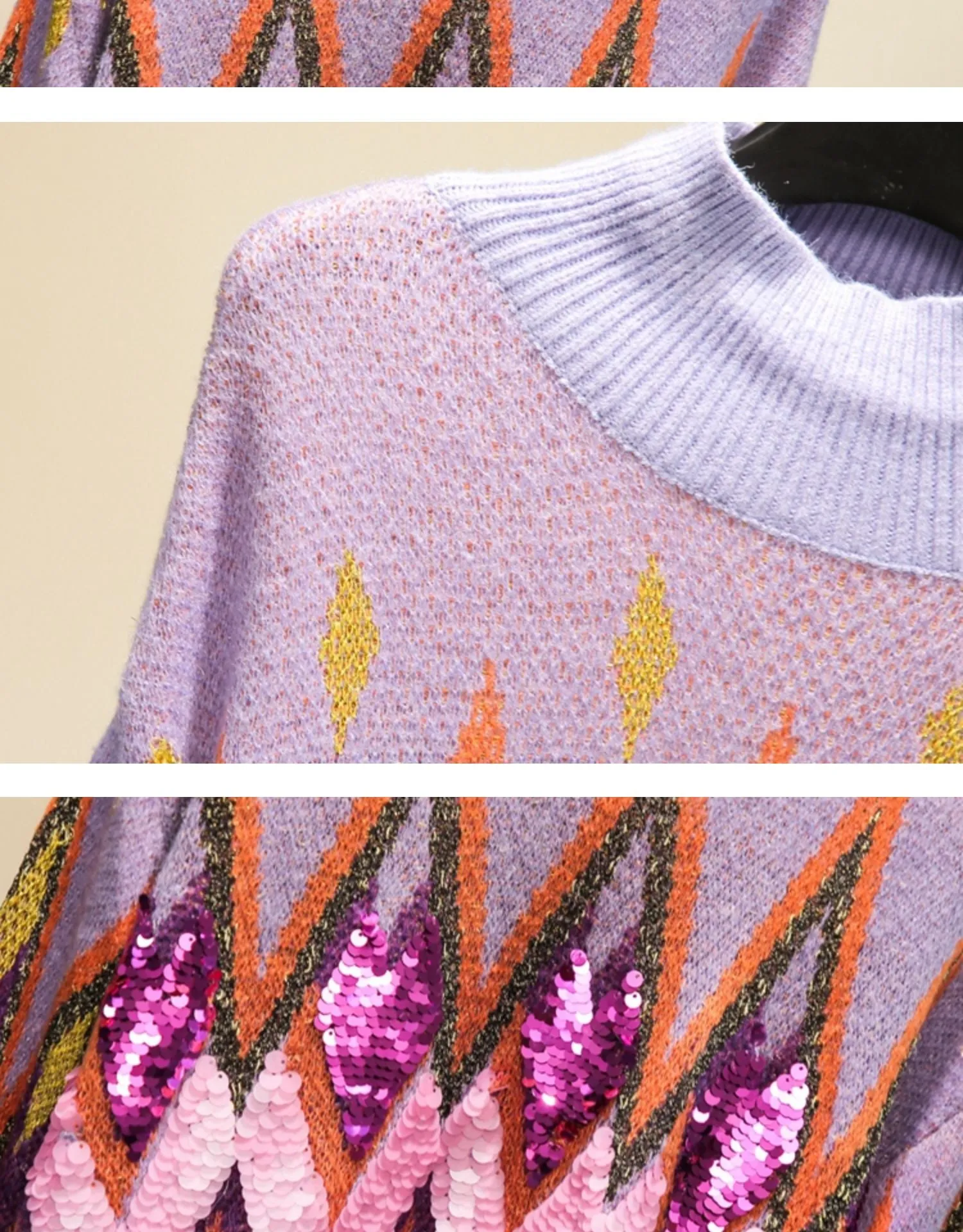 Top Retro Turtleneck Sweater Women