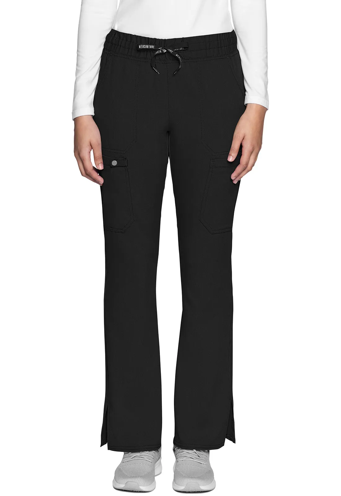 Touch MC007 Natural Rise Drawstring Flare Leg Pants Black
