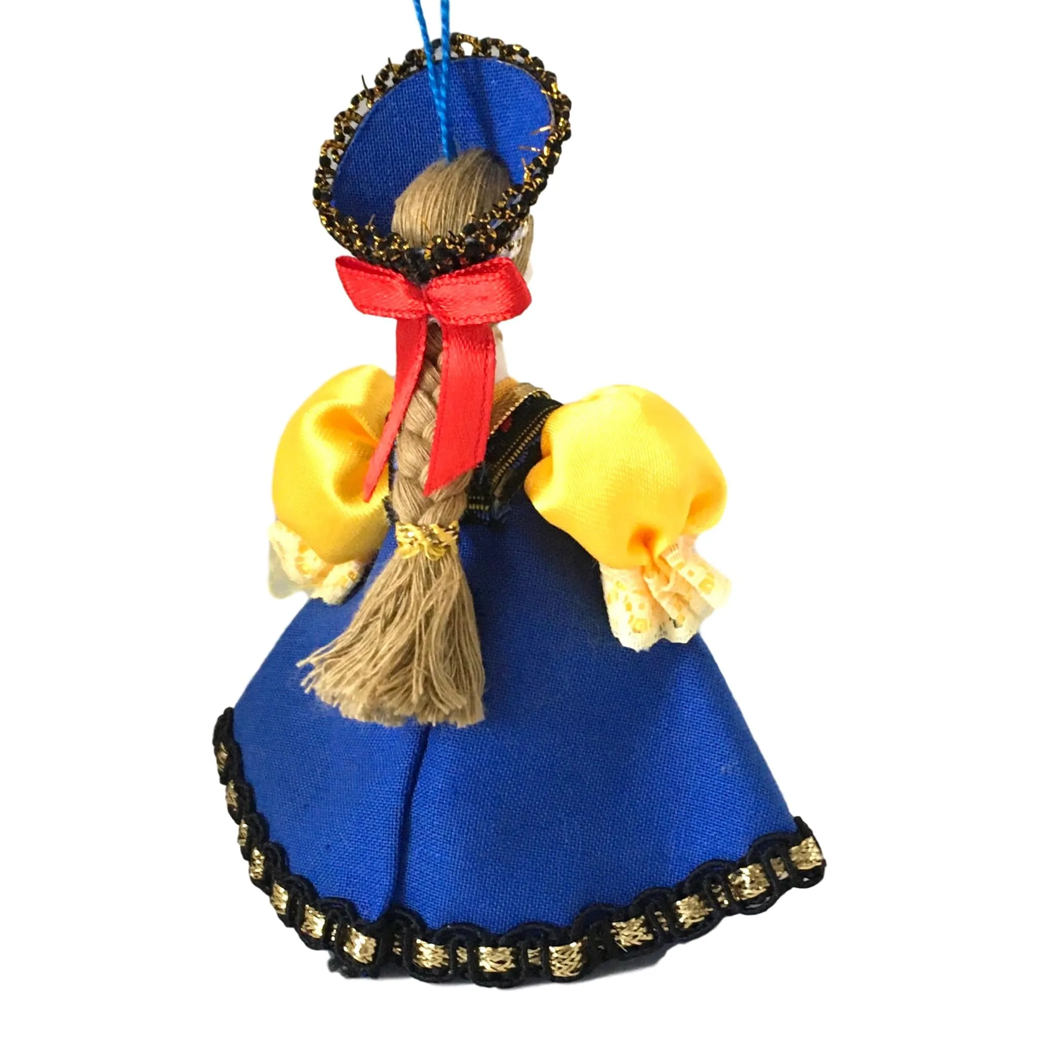 Traditional Blue Dress Christmas Ornament Doll