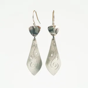 Treescape Earrings with Mokume Gane Shields