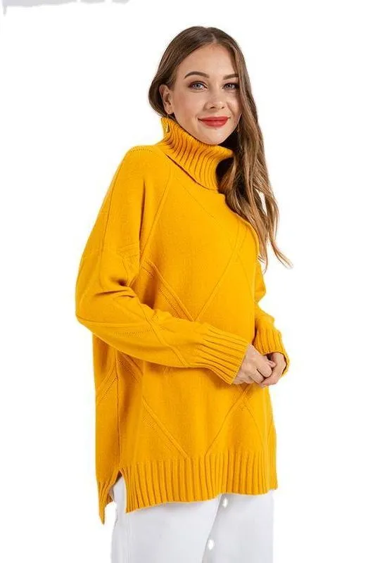 Turtle Neck Loose Long Sleeve Sweater