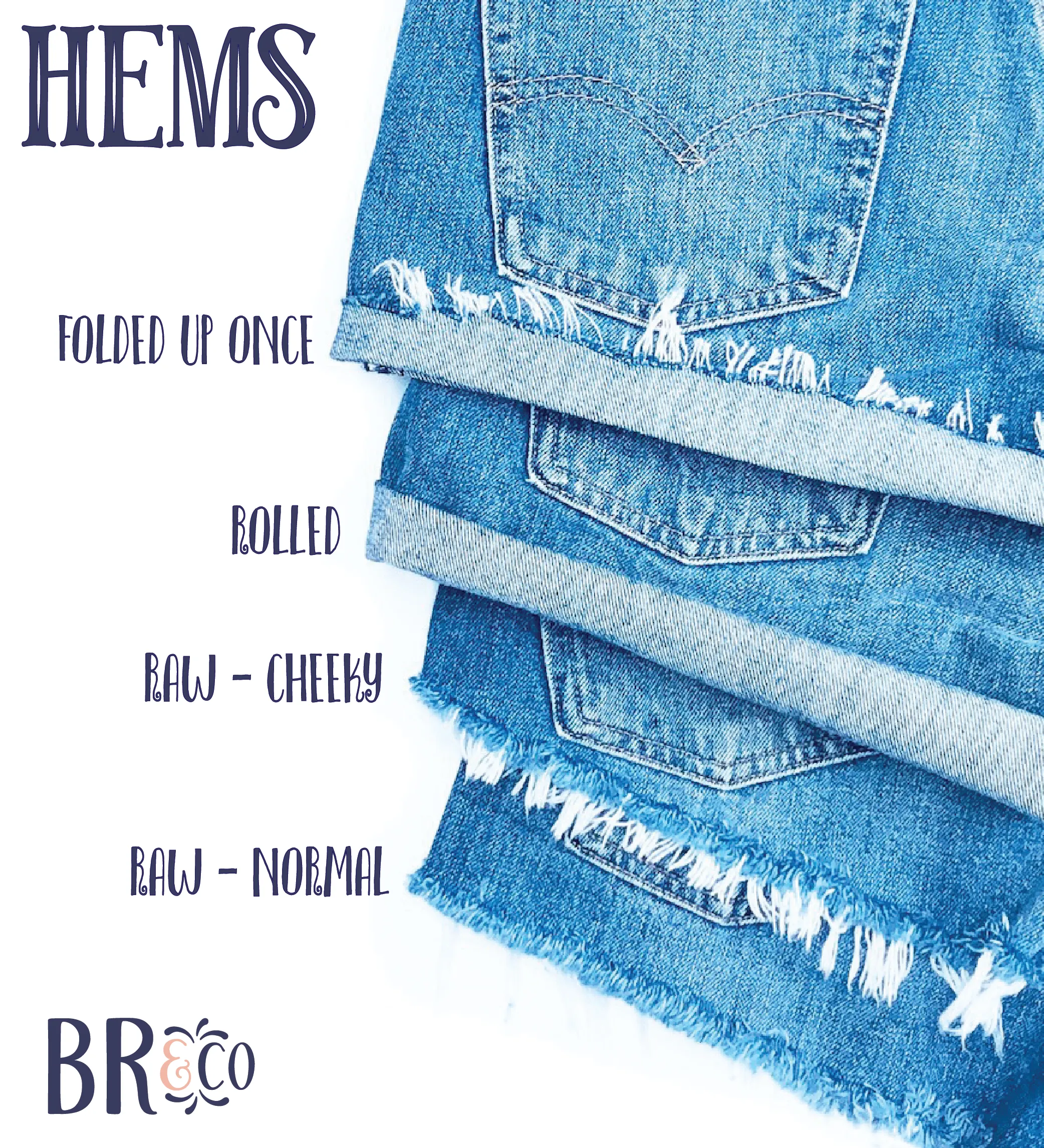 Two Tone High Waisted Denim Shorts - Full Back Zipper - The Vivian