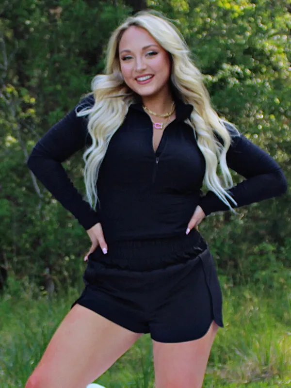Ultra High Waisted Activewear Shorts, Black