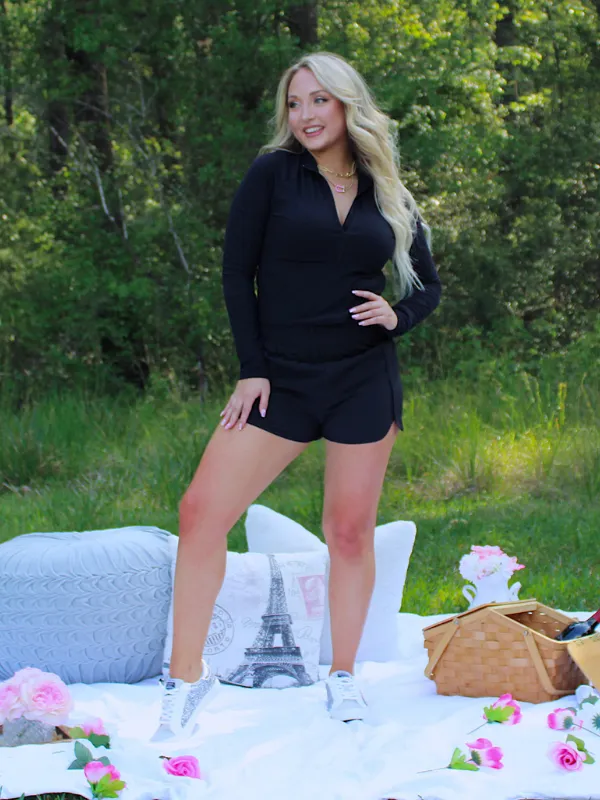 Ultra High Waisted Activewear Shorts, Black